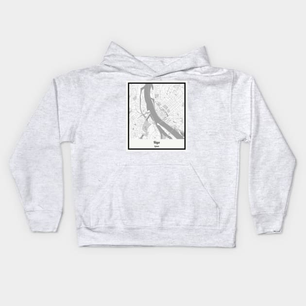 Map of Riga - Latvia Kids Hoodie by AeTDesignPT